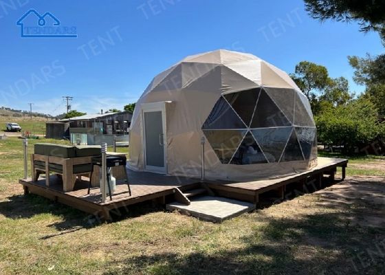 satın al 4m Dia Canvas Cotton Glamping Otel Çadırı Alüminyum Alaşım Çerçeve Lüks Resortlar için Banyo Çevrimiçi üretim