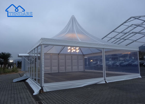 satın al Toptan Yapılmış Su Dayanıklı UV Direnci Ateş Dayanıklı Popup Yüksek Zirve Şeffaf Kanopı Pagoda Çadırı online manufacture