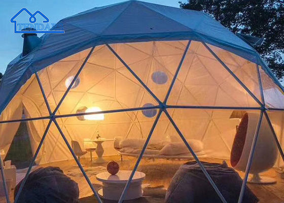 satın al Beyaz Yeşil Glamping Otel Çadırı, Jeodezik Kubbe Çadırları Su geçirmez Eko Çadırı Fiyatı online manufacture