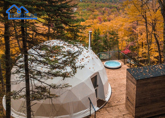 satın al 6061/T6 Alüminyum Çerçeve 5m Dia Glamping Otel Çadırı Ekolojik Lodges için PVC Tuval Çift Katman Çevrimiçi üretim