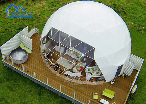 satın al 6m Dia Glamping Otel Çadırı Safari Kampları için yalıtımlı PVDF kaplı sert ahşap çerçeve Çevrimiçi üretim