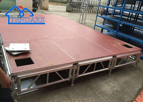 satın al Taşınabilir kolay monte Alüminyum Sahne Truss Hareketli Etkinlik Plywood Sahne Düzenlenebilir Sahne Platformu online manufacture