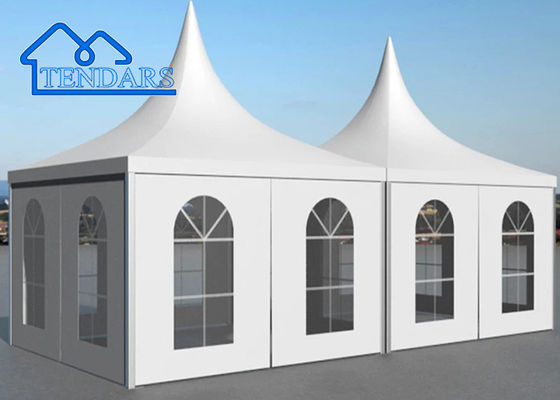 satın al Hızlı Montaj 6x6m Alüminyum Pagoda Çadırı 6061/T6 Alüminyum Çerçeve VIP Kutlamalar için zarif beyaz PVC Çevrimiçi üretim
