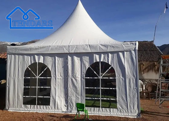 satın al 5x5 Metre Bahçe Pagoda Çadırı, Alüminyum Çerçeve-PVC Pagoda Çadırı Açık Evlilik Partisi İçin Çevrimiçi üretim