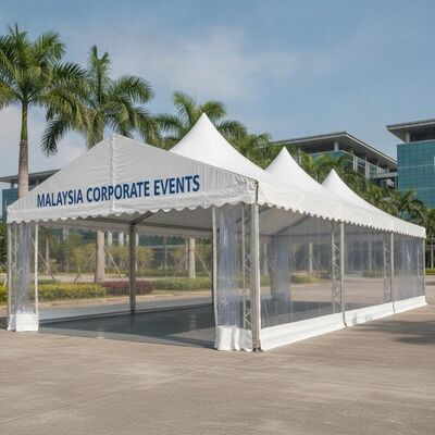 satın al Malezya Kurumsal Sergi Etkinlikleri için Premium Parti Marquee Çadır Suya Dayanıklı PVC Gölgelik Alüminyum Çerçeve Çevrimiçi üretim