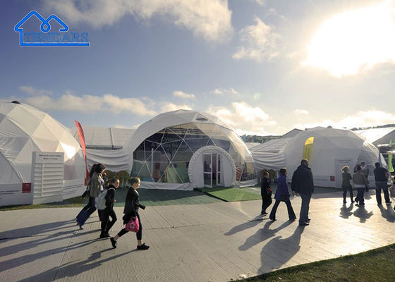 Güçlendirilmiş Alaşım 4m Dia Ticari Kubbe Çadır PVC Kapak Glamping Siteleri için Panoramik Görünüm