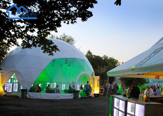 12m Dia PVC Kapak Ticari Kubbe Çadır Alüminyum Alaşım Glamping Siteleri için Panoramik Görünüm