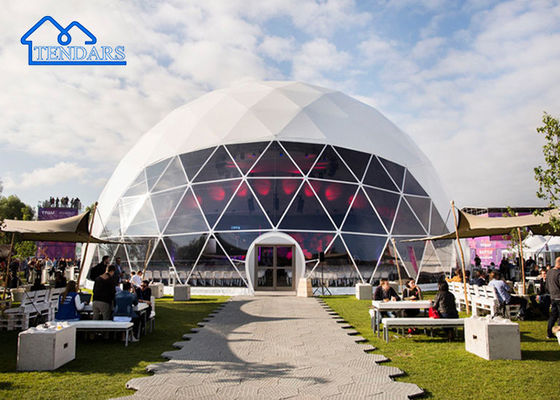 15m Dia Glamping Otel Çadırı Ahşap Çerçeve Çift Katmanlı PVDF Ekolojik Lodges için kaplanmış