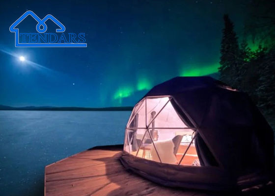 Açık hava 8m Aile Kampı Glamping Çadır Kubbe Banyo ile, 2-4 kişilik Resort Kamp Çadırları