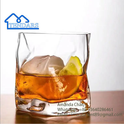Parti çadır aksesuarları,Twisted Whiskey Glass Shaped Household Clear Crystal Glass Water Cup