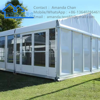 Açık Beyaz Catering Festivali Düğün Marquee Çadır Cam Duvar Etkinliği Gölgelik Yapı Tasarımı