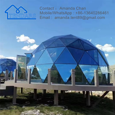 UV Dirençli Ticari Jeodezik Kubbe Açık Çatı Tüm Cam Igloo Çadırı Glamping ve Otel Resort için
