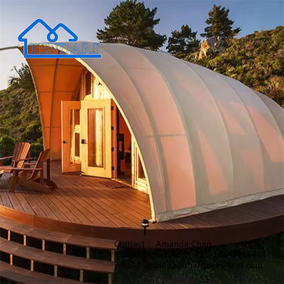 Su geçirmez kabuk şekli Glamping Resort Otel Çadır Banyo ile Otel Kapakları