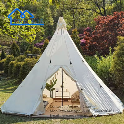 Su geçirmez tuval teepee yurt çadırı aile kamp çadırı kamp avı için
