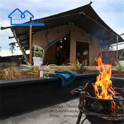 Yapılandırılmış Ahşap Yapılandırılmış Otel Çadırı Glamping Loft Safari Çadırı Dışarıda