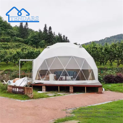 Su geçirmez Glamping Jeodezik Eko Kubbe Çadırları Hava Duruma Dayanıklı Pvc Ev Çadırı