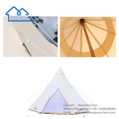 Lüks Glamping Su geçirmez Pamuk Otel Çadırı Açık Hava Aile Çadırı için Havalandırma
