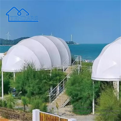 Lüks Plaj Suya Karşı Glamping Çadırı PVDF Kalıcı Çadır Otel Çadırı Dışarıda