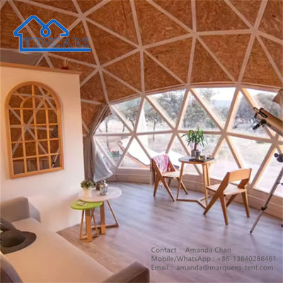 Su geçirmez Eko Otel Prefabrik Jeodezik Kubbe Çadır Ev Çöl Çadırı Kamp yapmak için