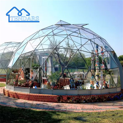 Fabrika Su geçirmez Alüminyum Jeodezik Glamping Dome Çadırlar Banyo ile Ev