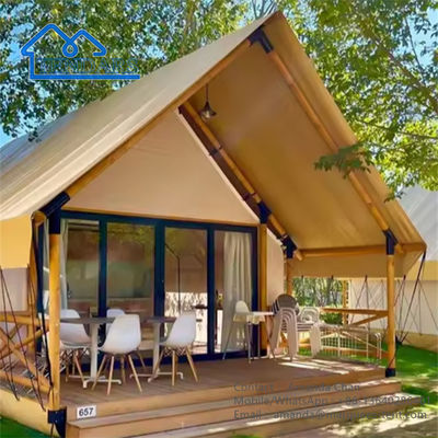 Beige Renkli Lüks Safari Kamp Çadırları Glamping Kamp Çadırları