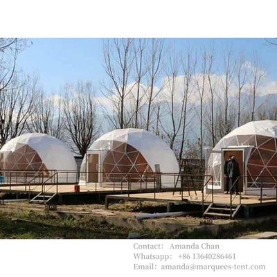 Dışarıda Özel Logo Yazdırılmış Glamping Dome Çadırı Lüks Jeodezik Ev Kupom Çadırı