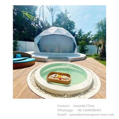 Dış Su geçirmez, Yangın geçirmez, UV Direnci Glamping Çadırı Hotel Resort için Banyo ile Dome Evi