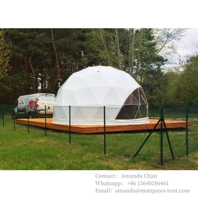 Özel Logo Otel Kubbe Evi Glamping PVC Çatı Kapaklı Jeodezik Kubbe Çadırı Kabul Et