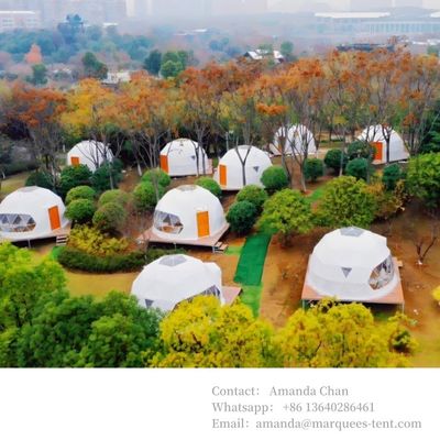 6m 6-8 kişilik Şeffaf Glamping Otel Igloo Geodezik Kubbe Çadırı Açık Hava Etkinlikleri İçin