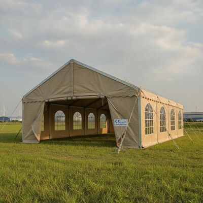Endüstriyel Sınıf Ağır Görevli Marquee Çadırı 900gm PVC Laminated Polyester Kapaklı ve 95 km/h Rüzgar Direnci için Sıcak Dip Galvanize Çelik Q235 Çerçeve