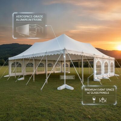 10x25m Çift Katlı M Serisi Şeffaf Açıklıklı A-Frame Marquee Parti Çadırı Su Geçirmez İki Katlı Marquee Spor Ödül Töreni