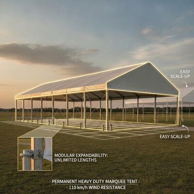 20x40m PVC Yan Duvar Pencereli M Serisi Açık Span Marquee Parti Çadırı Pvc Yan Duvar Pencereler Banket Catering Etkinliği