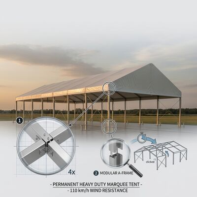 5x10m Büyük Aralık Sert Baskı Alüminyum Alaşım 6061/T6 Parti Marquee Çadırı Çıkarılabilir Yan Duvarlar Açık Hava Etkinliği Sığınağı
