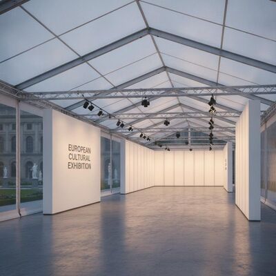 Sanat Sergisi Galerisi Parti Çerçevesi Çadırı Müze Sınıfı Aydınlatma Duvar Sistemi Avrupa Kültürel Etkinlik Gösterimi Kanopi Yapısı