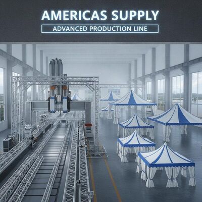 CNC Hassas Üretim Partisi Çerçeve Çadırı Fabrika Vitrini Gelişmiş Üretim Hattı Amerika Tedarik Kanopi Yapısı