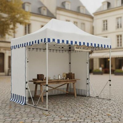 Taşınabilir Pop Up Katlanır Parti Marquee Çadır Alüminyum Çerçeve Hızlı Kurulum Fransız Pazarı Brocante Durak Gölgelik