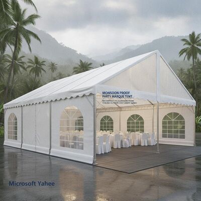 Muson Dayanıklı Parti Marquee Çadırı Su geçirmez PVC Alüminyum Çerçeve Tayland Açık Hava Etkinliği Kanopisi Gazebo