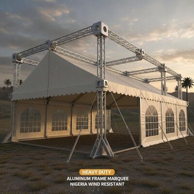 Ağır Güçlü Alüminyum Çerçeve Parti Marquee Çadırı Nijerya Rüzgar Dayanıklı Dış Kullanım